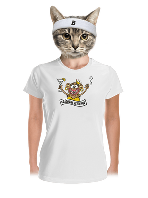 Kráľovná mejdanov dámske športové tričko White