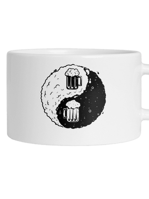 Jin Jang pivo hrnček makronka White