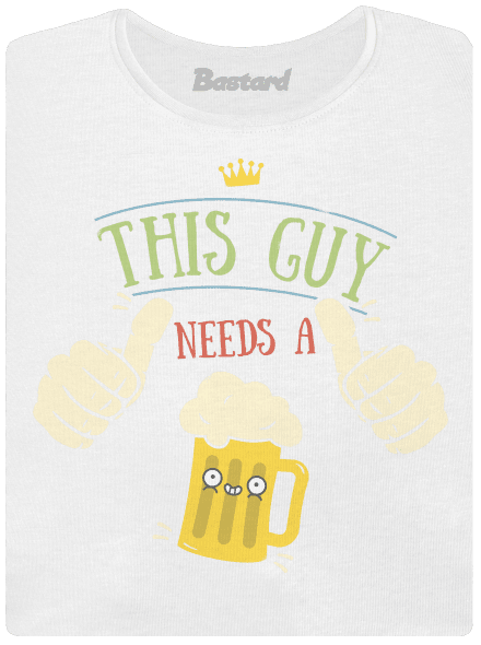 This guy needs a beer dámske tričko s lemom White