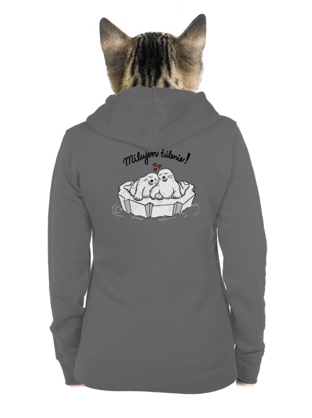 Milujem túlenie dámska mikina na zips Steel Gray