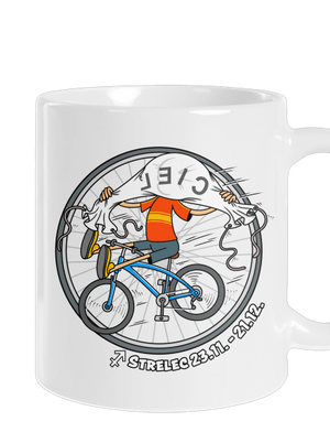 Cyklistický horoskop: Strelec klasický hrnček White