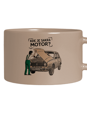Kde je motor? hrnček makronka Brown Macaron
