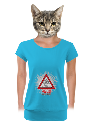 Chlapček na ceste dámske tričko s lemom Blue Atol