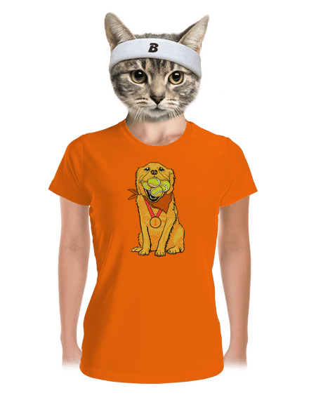 Zlatý retriever dámske športové tričko Neon Orange