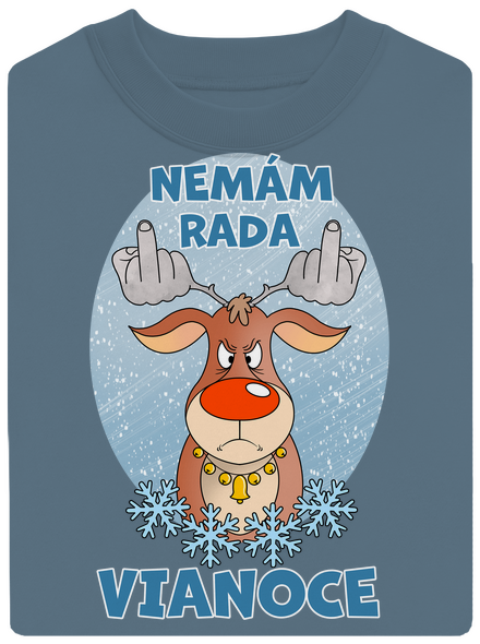 Nemám rád Vianoce unisex mikina bez kapucne Nordic Blue