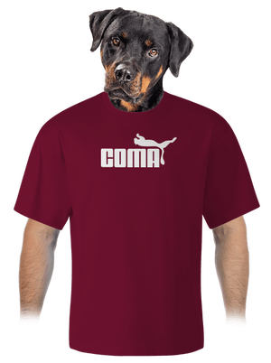 Coma unisex tričko oversized Garnet