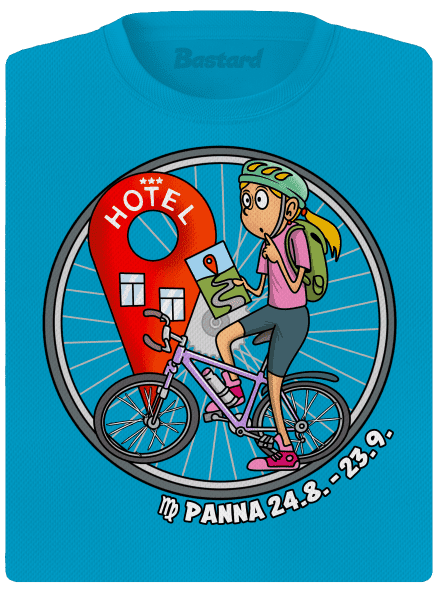 Cyklistický horoskop: Panna dámske športové tričko Blue Atol