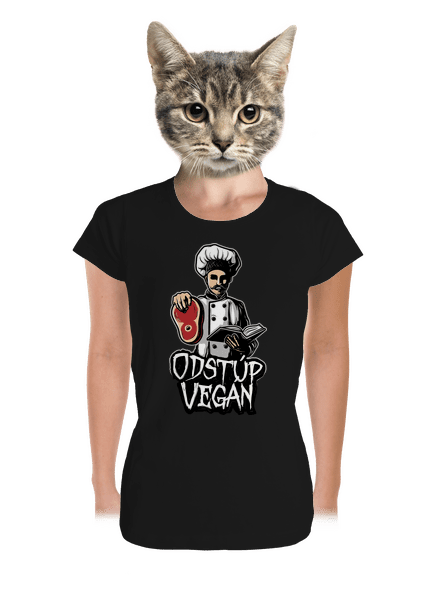 Odstup vegane dámske tričko prémium Black