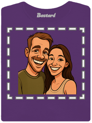 Karikatúra z vlastnej fotky dámske tričko prémium Purple