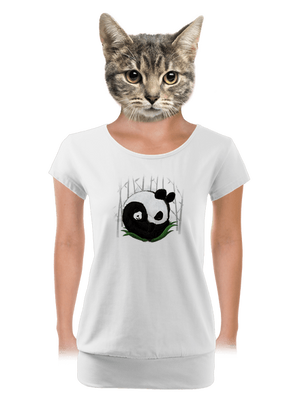 Dve spiace pandy dámske tričko s lemom White