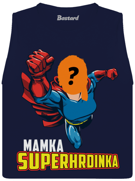 Mamka superhrdinka dámske tielko voľné Navy