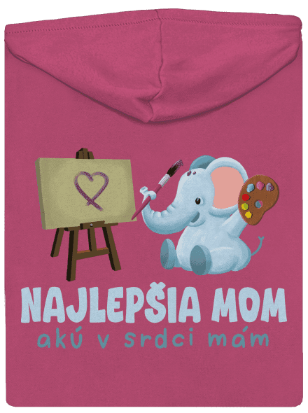 Najlepšia mom dámska mikina na zips Magenta