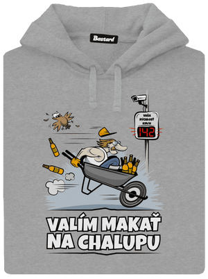 Valím na chalupu pánska mikina klokanka Light Melange