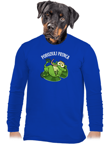 Pobozkaj princeznú a princa pánske dlhý rukáv Royal Blue