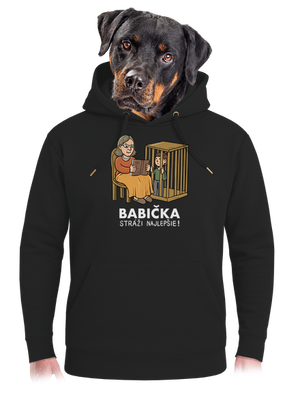 Babička stráži najlepšie unisex mikina premium Dark Black