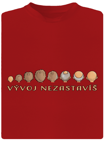 Vývoj nezastavíš pánske športové tričko Red Mal