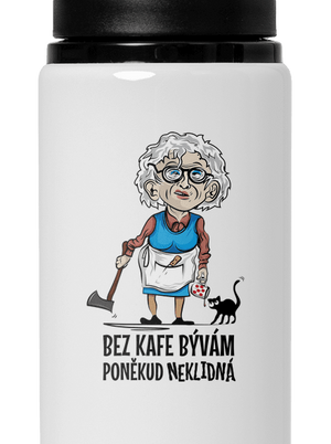 Neklidná bez kafe flaša na vodu White