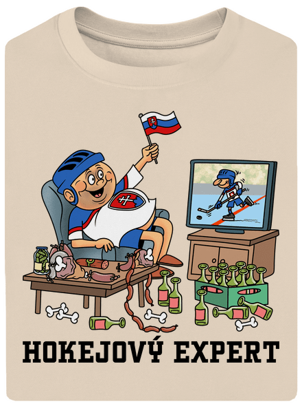 Hokejový expert unisex tričko oversized Almond
