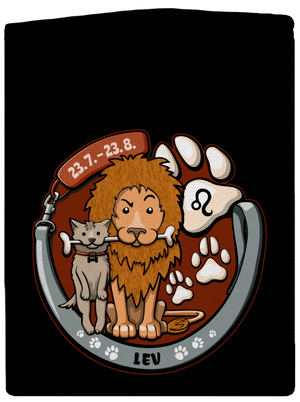 Psí horoskop: Lev pánska mikina na zips Black