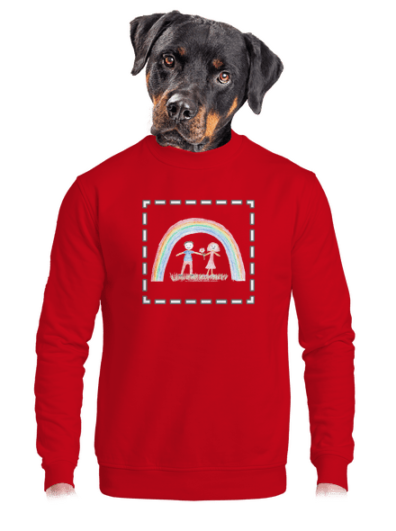 Detské kresby - Nahraj vlastnú unisex mikina bez kapucne Red