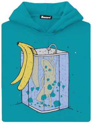 Banán v sprche detská mikina klokanka Hawaiian Blue