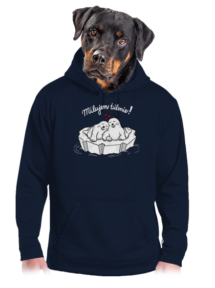 Milujem túlenie pánska mikina klokanka Navy