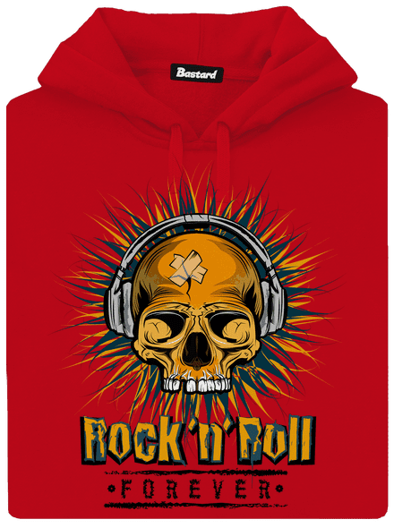 Rock'n'Roll forever pánska mikina klokanka Red