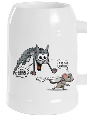 Alergická mačka a myš polliter White