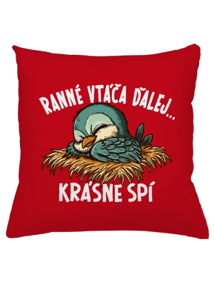 Ranné vtáča spí vankúš Red