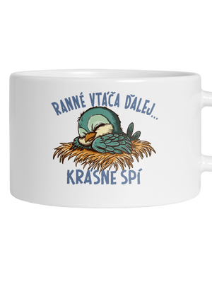 Ranné vtáča spí hrnček makronka White