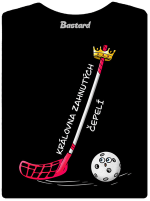 Kráľ zahnutých čepelí - florbal dámske tričko s lemom Black