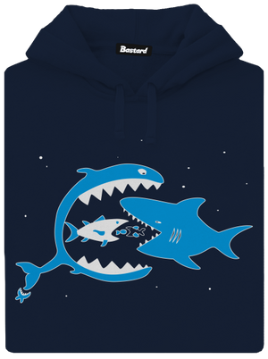 Rybky pánska mikina klokanka Navy