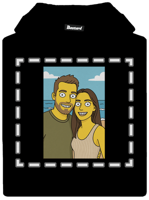 Simpsonovi z vlastnej fotky detská mikina klokanka Black