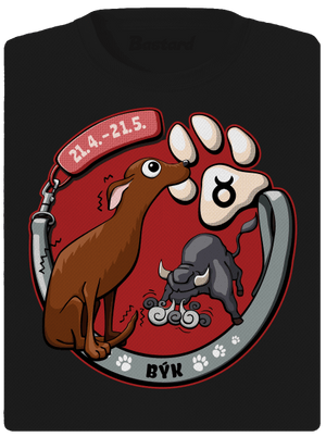 Psí horoskop: Býk dámske športové tričko Black