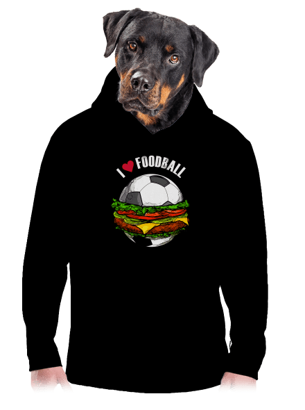 Foodball pánska mikina klokanka Black