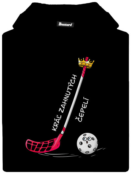 Kráľ zahnutých čepelí - florbal detská mikina klokanka Black