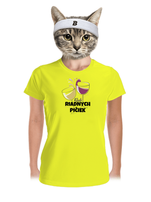 Klub riadnych pičiek dámske športové tričko Neon Yellow