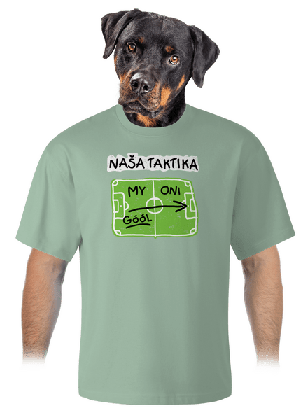 Naša futbalová taktika unisex tričko oversized Sage