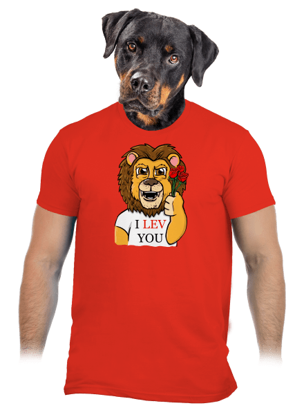 I lev you pánske tričko Fiery Red