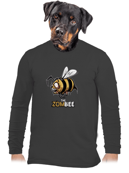 ZomBee - žltá pánske dlhý rukáv Dark Grey