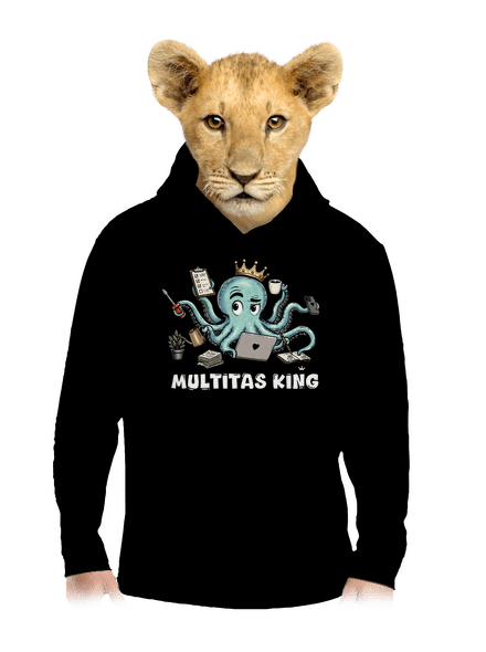 Multitas king detská mikina klokanka Black