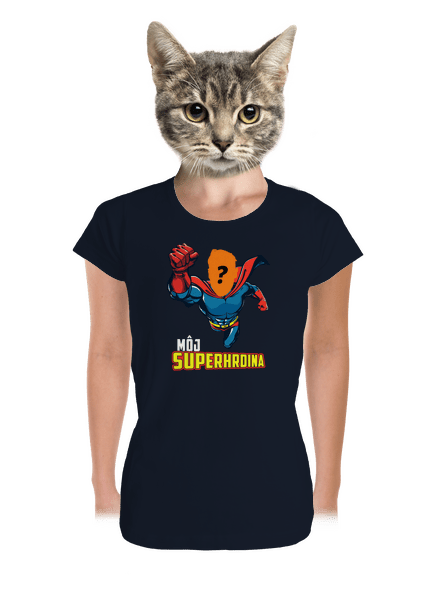Môj superhrdina dámske tričko prémium Navy Mal