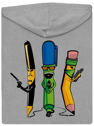 Písací gang pánska mikina na zips Light Melange