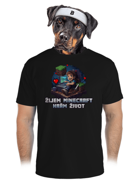 Žijem Minecraft pánske športové tričko Black