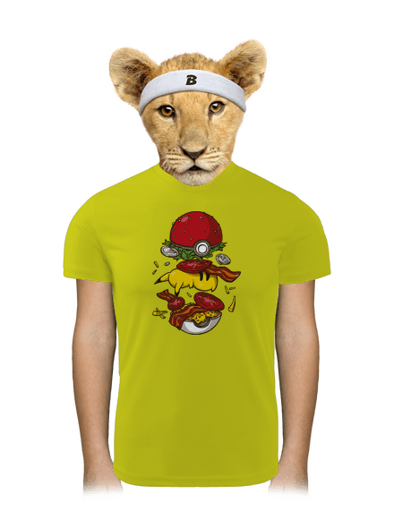 Pokémon burger detské športové tričko Neon Yellow