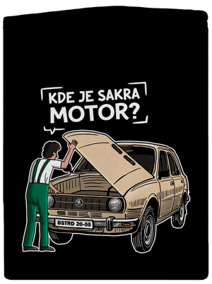 Kde je motor? pánska mikina na zips Black