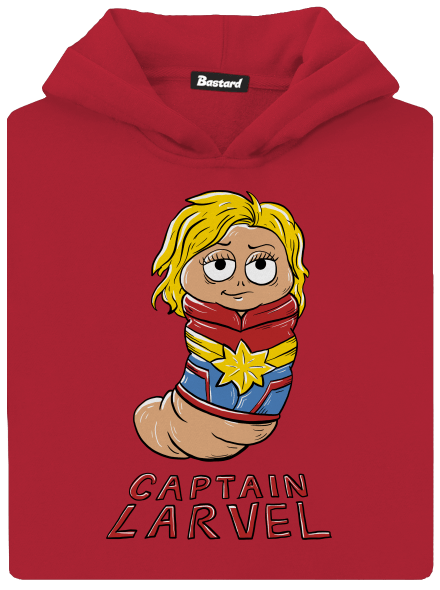 Captain Larvel detská mikina klokanka Fire Red