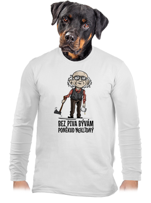 Neklidný bez piva pánske dlhý rukáv White