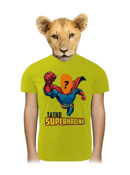 Tatko superhrdina detské športové tričko Neon Yellow