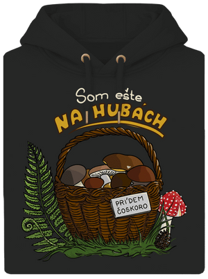 Na hubách unisex mikina premium Dark Black